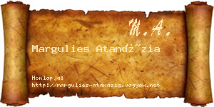 Margulies Atanázia névjegykártya